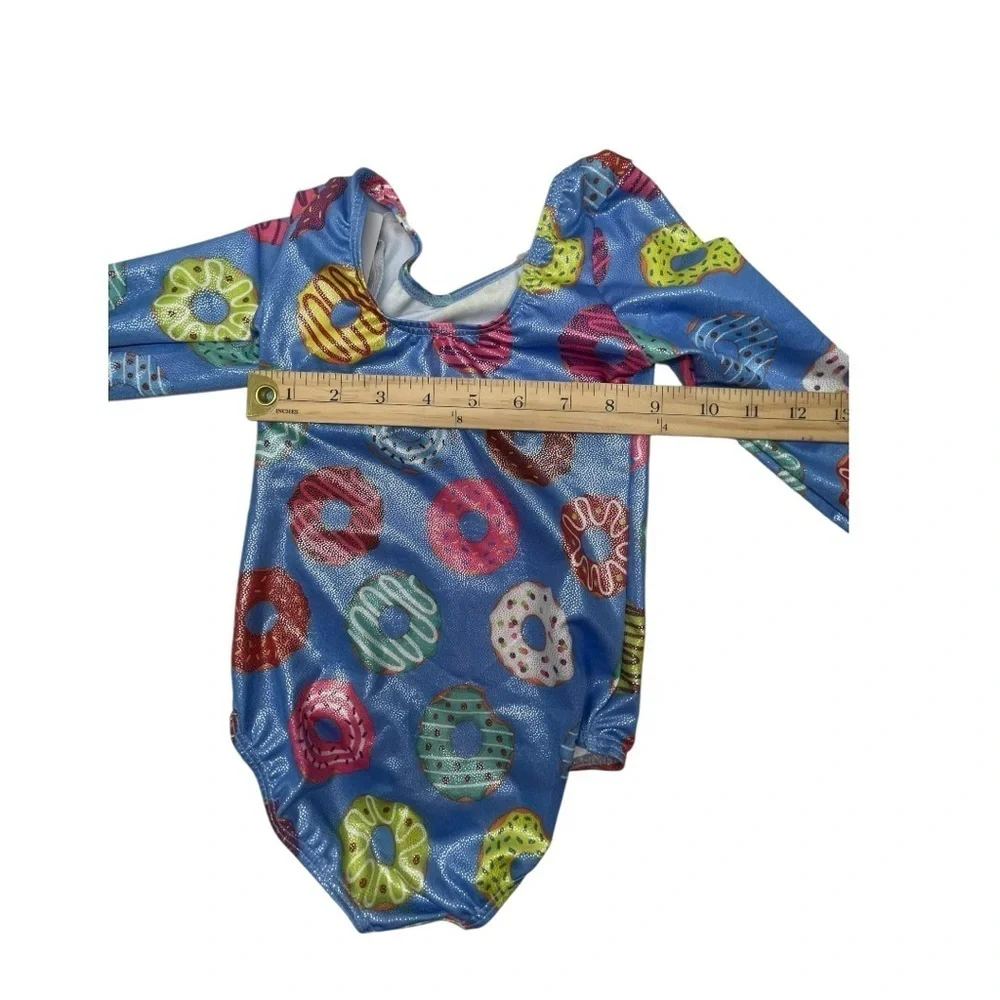 Colorful Donut Print Long Sleeve Gymnastics leotard Girls: S dance outfit